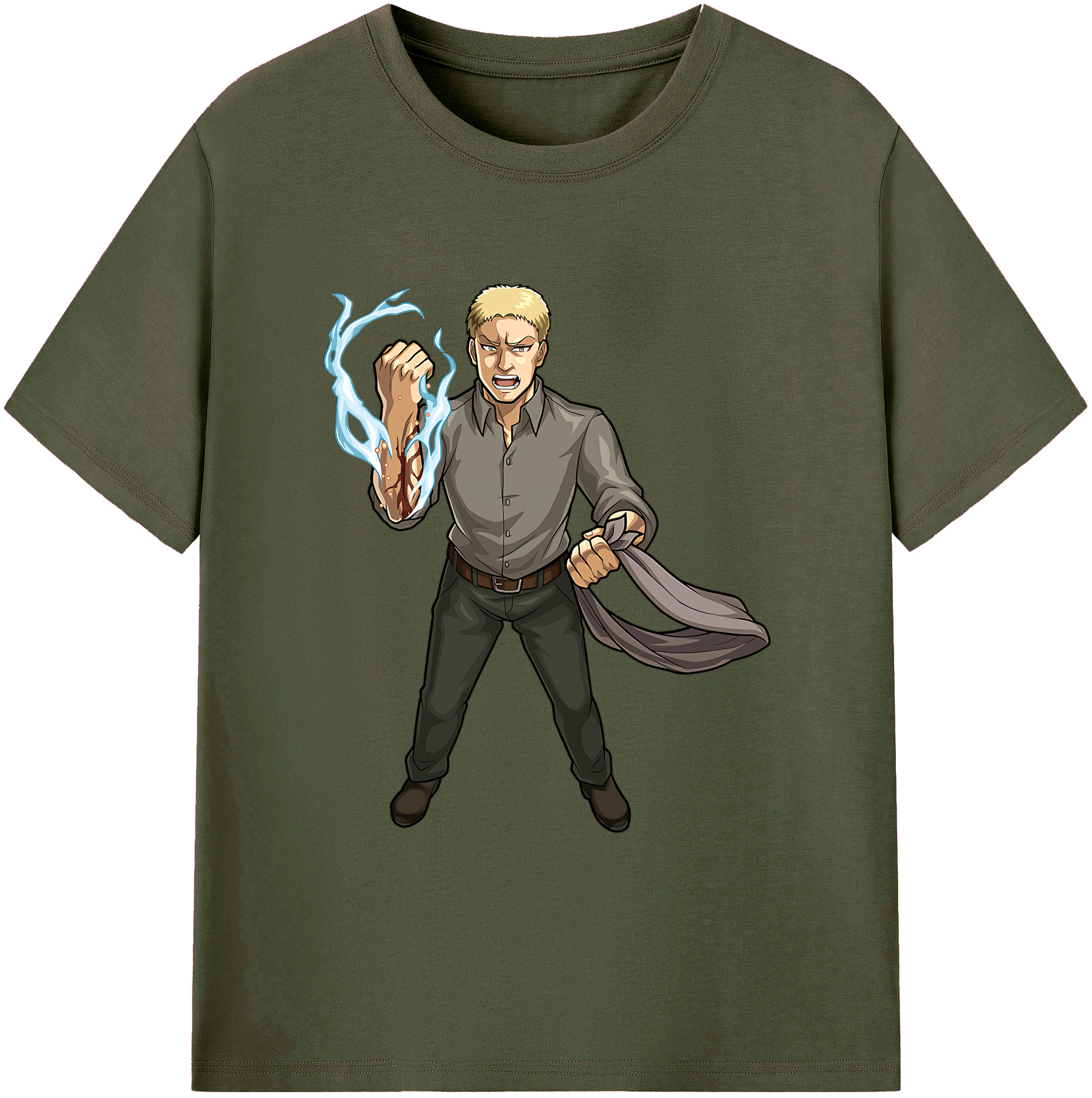 （画像用） 進撃の巨人 ライナー・ブラウン Attack on Titan Reiner Braun 綿100％ メンズ半袖Tシャツ｜肌触りやわらか＆通気性